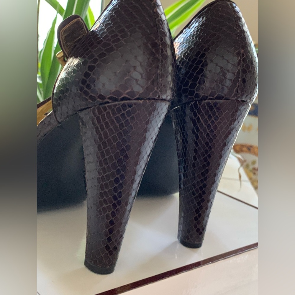 COACH IVANAH PYTHON/NUBUCK CHESTNUT BROWN SIZE 8M NEW IN BOX - Picture 15 of 16